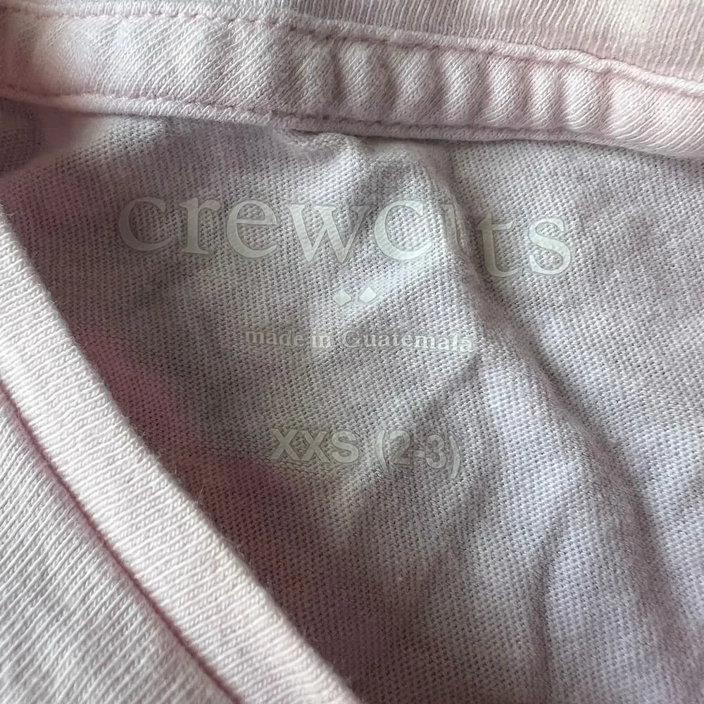 Crewcuts Girl's Pale Pink Crab Short Sleeve Shirt - XXS 2-3